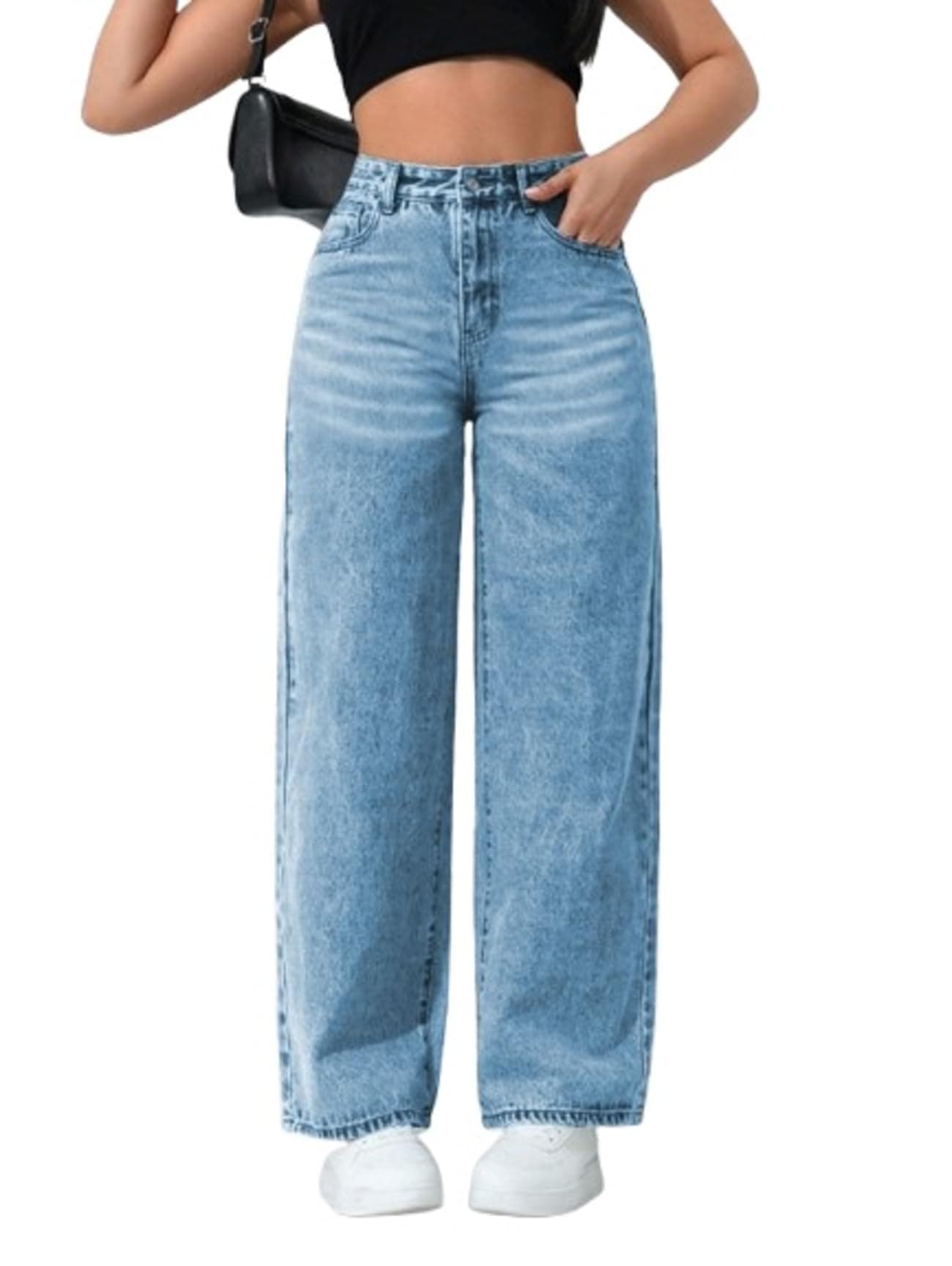 Ben Martin Baggy Jeans for Women || Women,s Loose Jean Pants || Oversized Jean's for Women's || Wide Leg Jean,s for Woman || Casual Jins for Woman's || Loose Jin Pant for Woman,s Light Blue 01-28