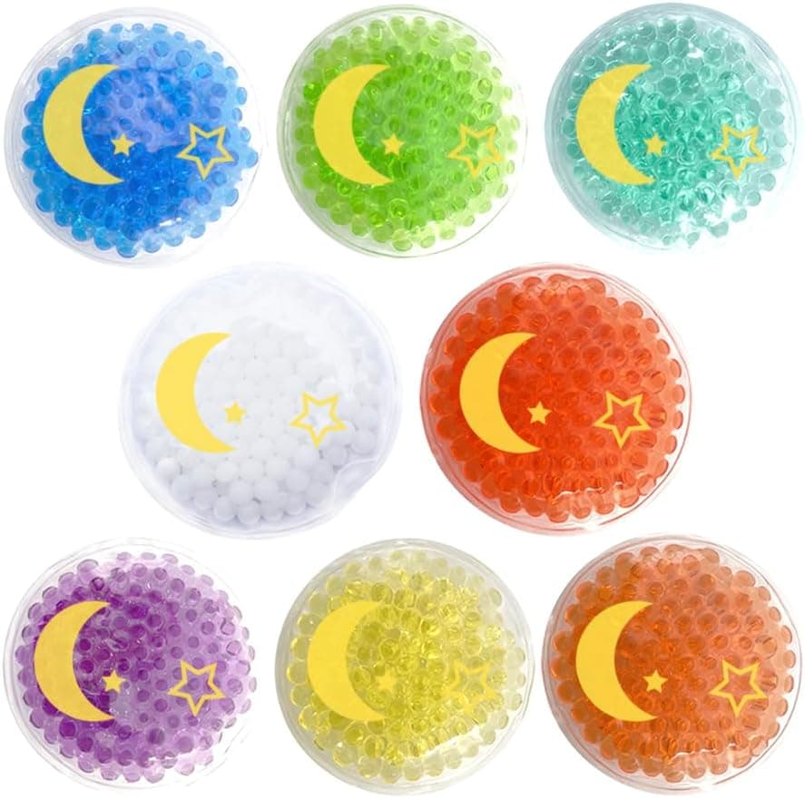 Boo Boo Ice Pack for Kids Small Ice Pack for Injuries Cold Compress Gel Pack Cold Therapy for Scrape Knee Bump Head Hurt Elbow Hit Thumb 8 Count Moon Star