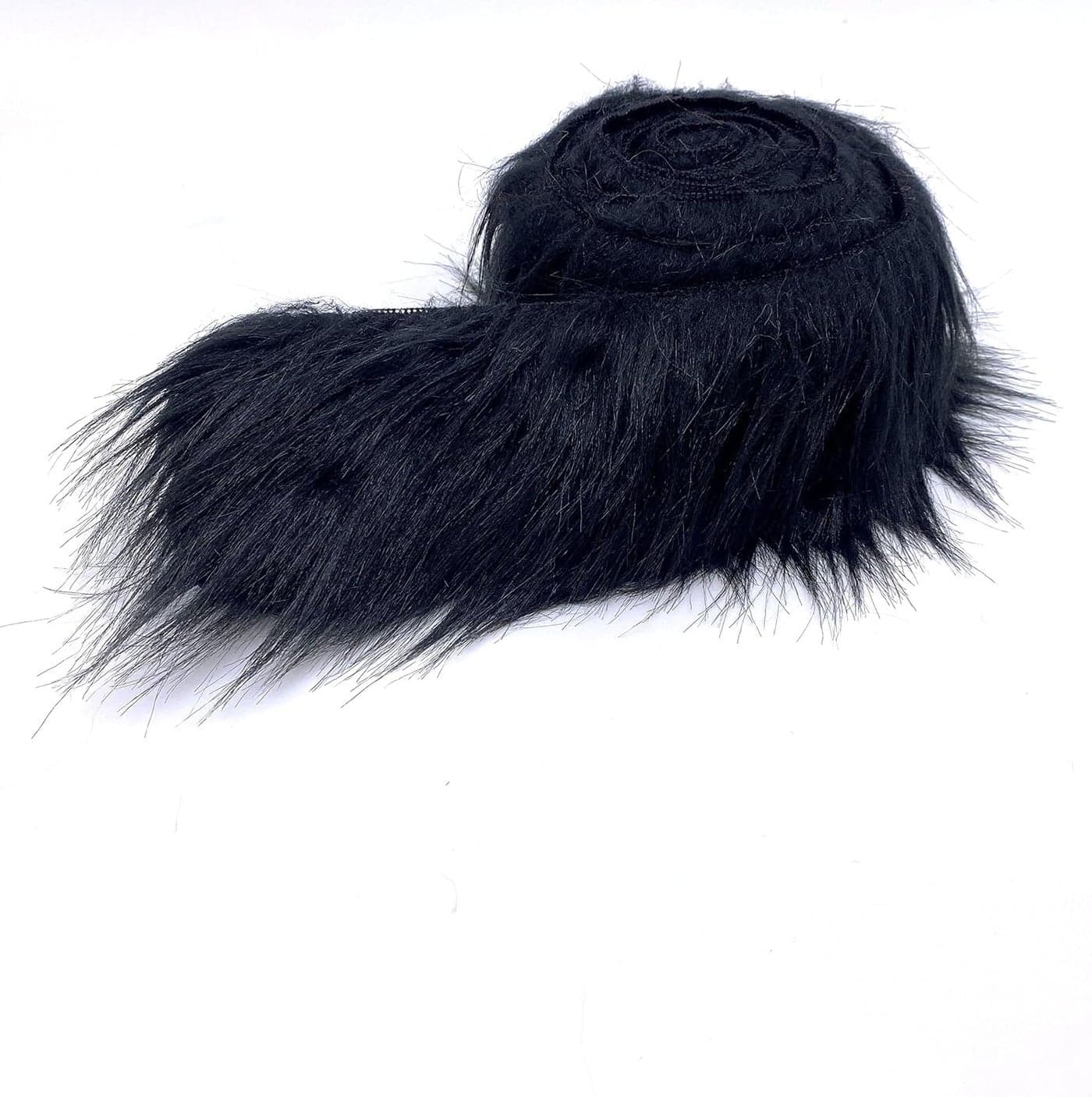 Ice Fabrics Craft Faux Fur Fabric Pre Cut Rolls 2x60 Fur Ribbon Mohair Fabric Strips Super Soft and Fuzzy Perfect for Crafts Costumes Decoration Black 2x60