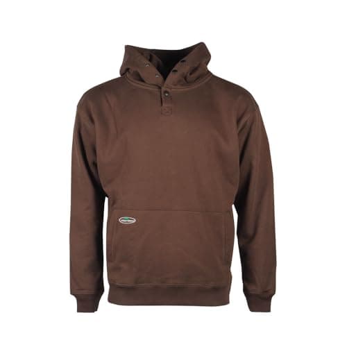 Arborwear Double-Thick Hooded Pullover Sweatshirts For Men - Heavyweight Hoodies With Snap Neck Collar and Handwarmer Pouch, Chestnut - XX-Large