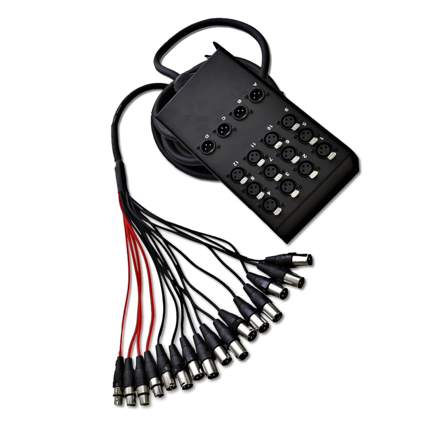 Seismic Audio Speakers 12 Channel Low Profile XLR Send Sub Snake Cable XLR Splitter Cable 25 Feet