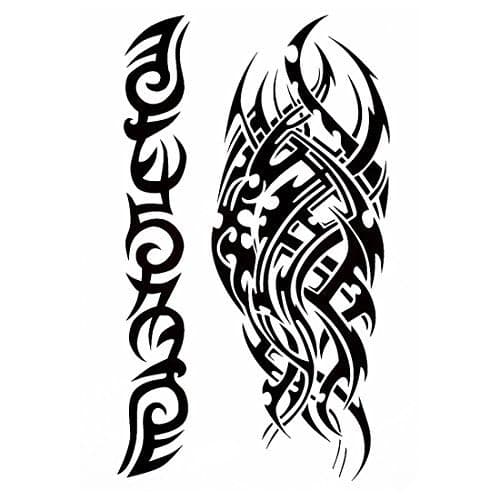 S.A.V.I 3D Temporary Tattoo Waterproof Sticker Beautiful Black Big Tribal Totem Popular New Designs Size - 21x15cm (524), Multicolor, 4 g
