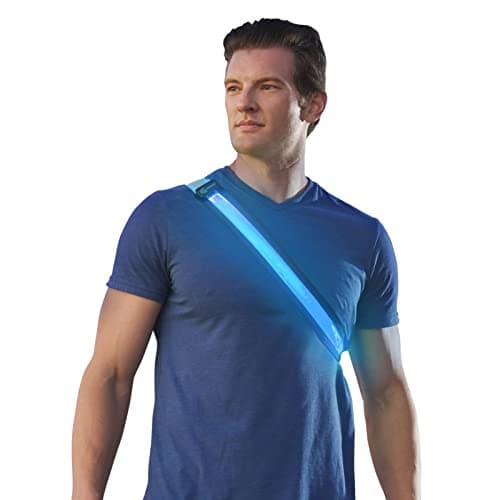 ILLUMISEEN LED Reflective Belt Sash | High Visibility LED Lights with 2 Lighting Modes | Adjustable Quick Release Buckle | USB Rechargeable, No Batteries Needed | Weatherproof Professional Safety Gear