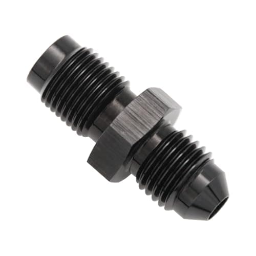 KRD PERFORMANCE Aluminum 4AN AN4 Male Flare to 716 x 24 Male Thread Inverted Seat Adaptor Fittings Inv Flare Connector Black