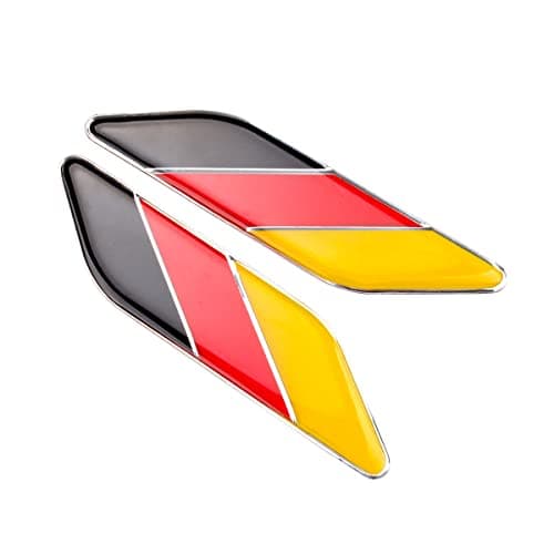JINZHAO 2Pcs/Pair 3D Germany Flag Car Emblem Badge - Fit Germany Car Body - German Flag Sticker - Bumper Decoration