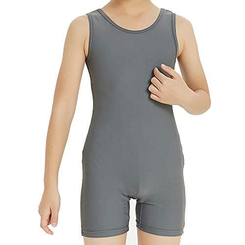 Boy's Gymnastics Unitard Toddler Ballet Dance Practice Atheletic Competition Training Leotard Gray,SC