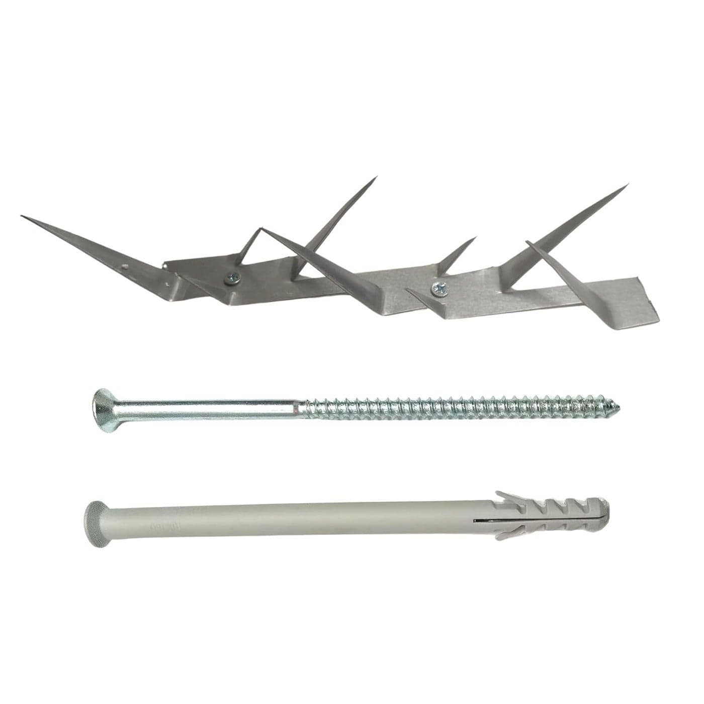 Efficacy HeavyDuty Security Large Wall Spikes 31cm Length with 95cm Screws Silver Pack of 5