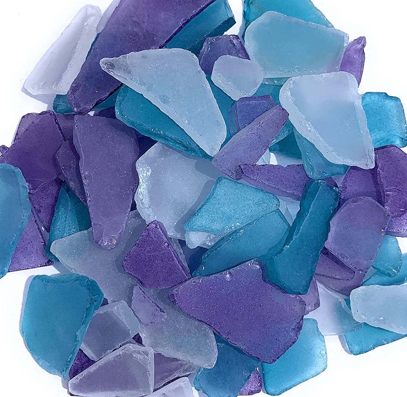 Sea Glass Craft Beach Glass Craft 11 Oz Purple Caribbean Blue and White Mix Sea Glass Dcor Sea Glass Vase Filler Sea Glass Crafting Bag of Sea Glass Craft Glass Vase Fillers Glass