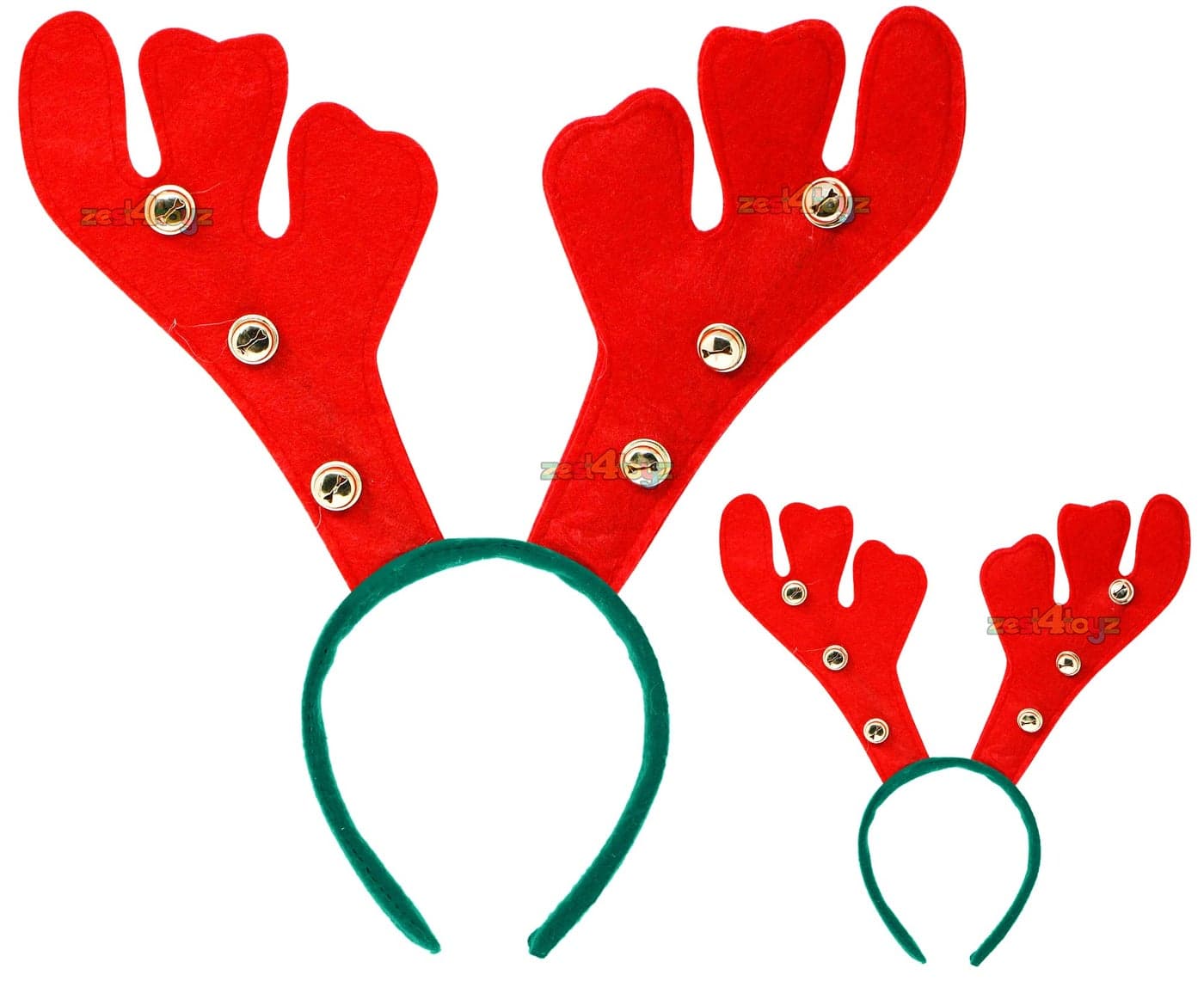 Zest 4 Toyz Santa Christmas Theme Party Accessories for Kids Adult Deer Ear Headbands Rein-Deer Antlers Bands For Xmas- Pack of 2