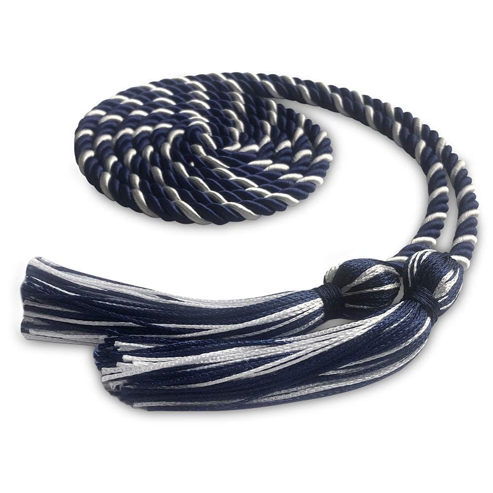Endea Graduation Single Honor Cord TwoColor Navy BlueWhite