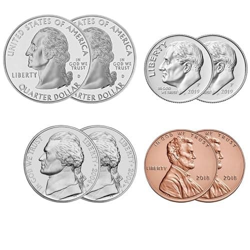 Double Headed Coin Magic Trick Package | Double Sided Heads Quarter + Dime + Nickel + Penny (1 of Each) | Magic Coin Trick | Tricks Coins | Magic Coin Set | Double Sided Heads | Gimmick Coins | Set/4