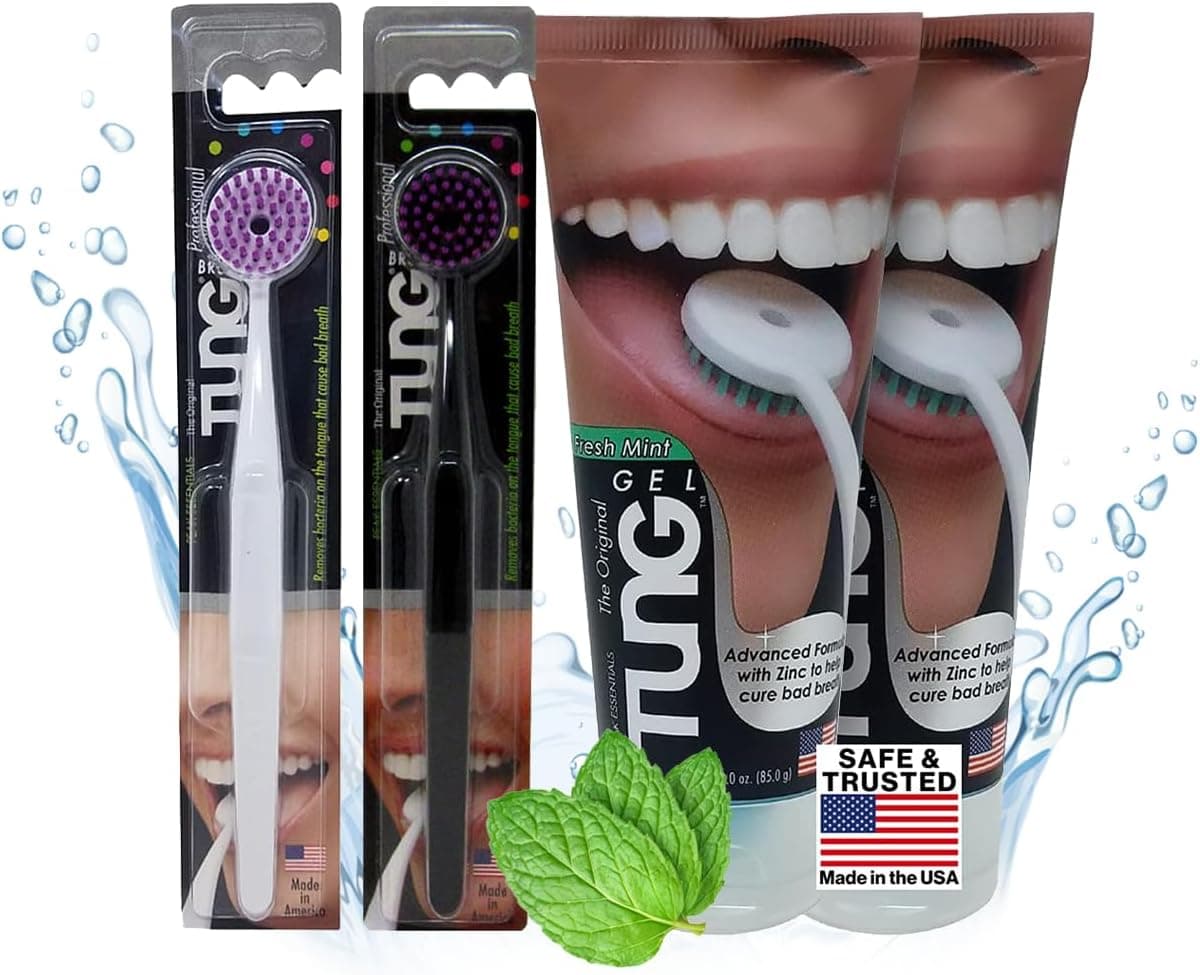 2 Tung Brush 2 Gel Tongue Cleaner Partner Pack 4 Count Pack of 1