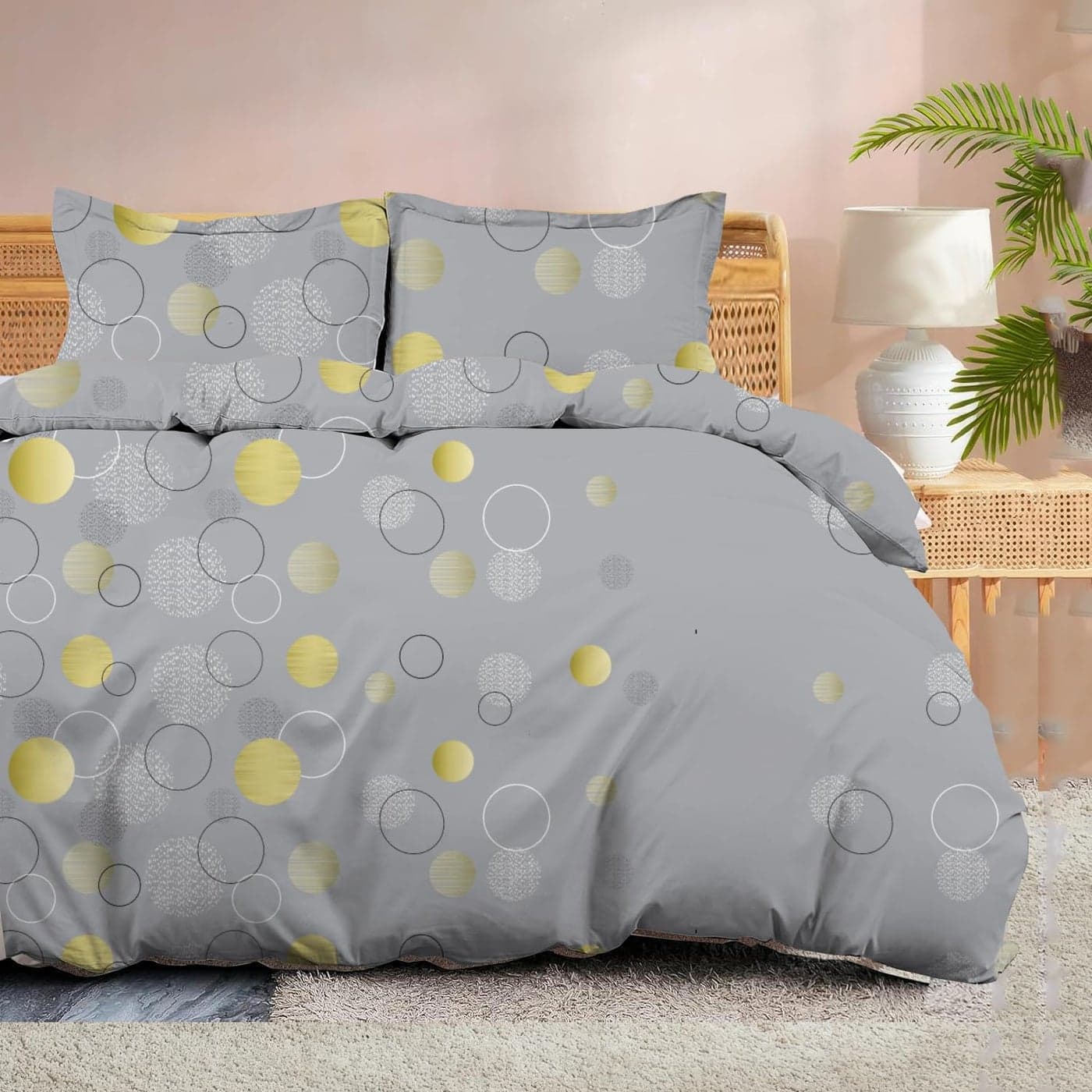 100 Microfiber 1 Piece Duvet Cover Zipper Closure Soft Breathable for Comfortable Sleep Wrinkle Free DuvetQuiltRazaiComforter Cover Circle Charm Double