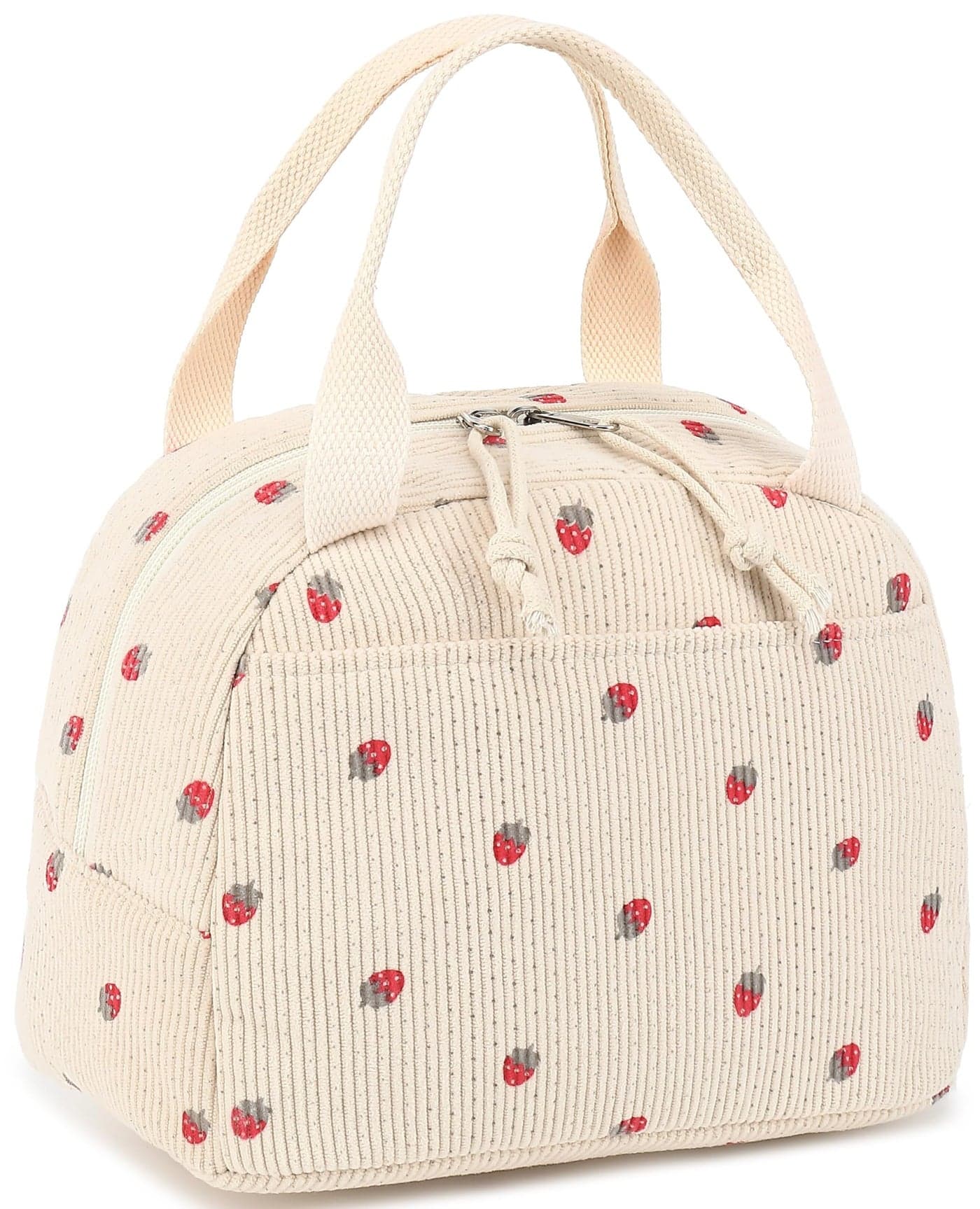 LEDAOU Lunch Box for Women Insulated Lunch Bag Corduroy Lunch Tote Bags Leakproof Cooler Lunchbox for Travel Work Picnic