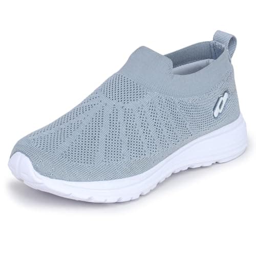 TRASE Sports Slip-On Shoes for Kids | Knitted Upper Lightweight Footwear for Boys & Girls | Comfortable EVA Sole and Breathable Shoes for Walking & Play (Grey, 11C UK)