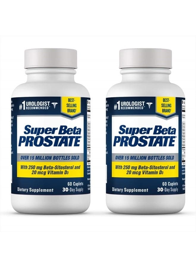 Super Beta Prostate Support Supplement for Men's Health - Reduce Bathroom, Promote Sleep, Better Bladder Emptying & Healthy Prostate, Beta Sitosterol (120ct, 2 Bottle)