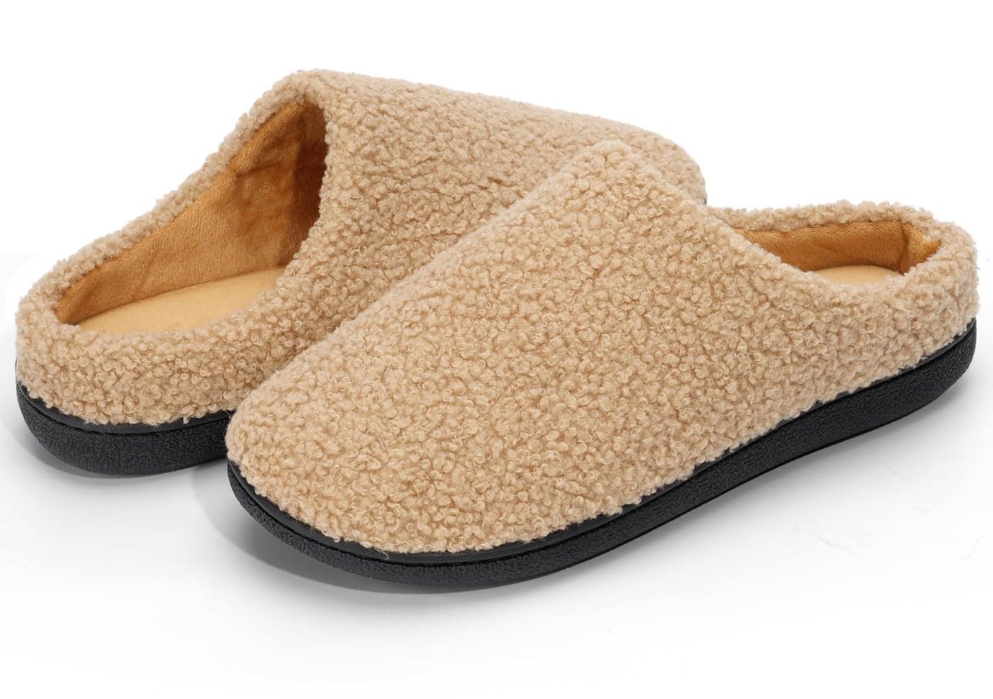 Anmerl Women's Memory Foam Slippers, Pluch Warm House Shoes with Non-Slip Rubber Sole, Cozy Indoor Slip On for Home, Bedroom, Office