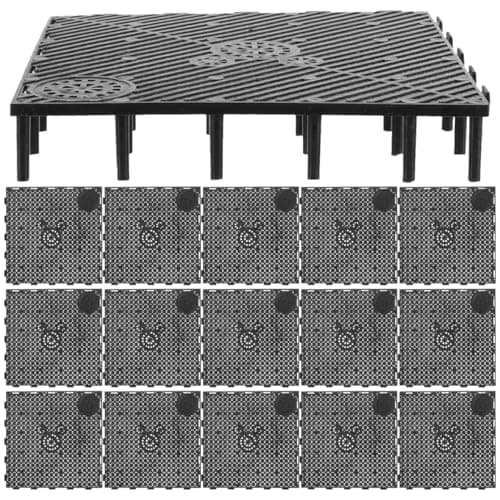 balacoo 20 Pcs Aquarium Undergravel Plate, Aquarium Bottom Plate, Aquarium Sand Divider, PVC Sand Gravel Board for Aquarium Accessory (Black)