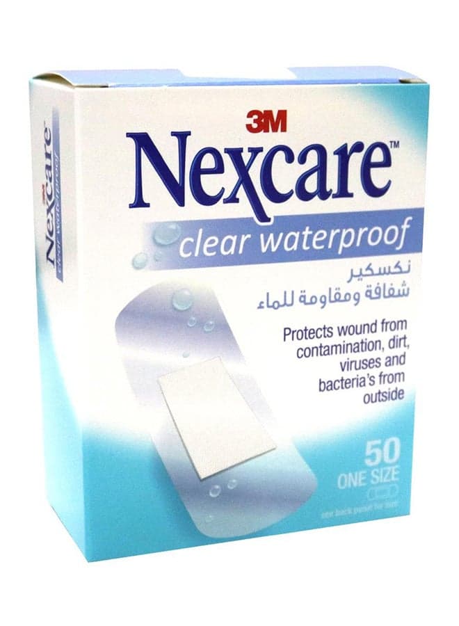Clear Waterproof One Size Bandages 50'S