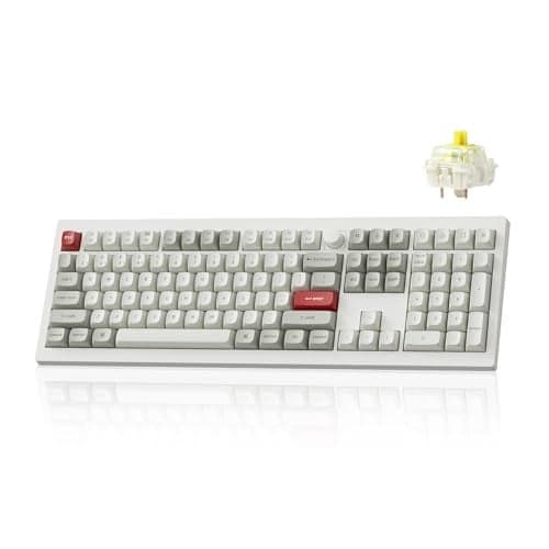 Keychron V6 Max Wireless Custom Mechanical Keyboard, 2.4 GHz Bluetooth 5.1 QMK Full-Size Layout with Hot-swappable Gateron Banana Switch RGB Backlight Compatible with Mac Windows Linux