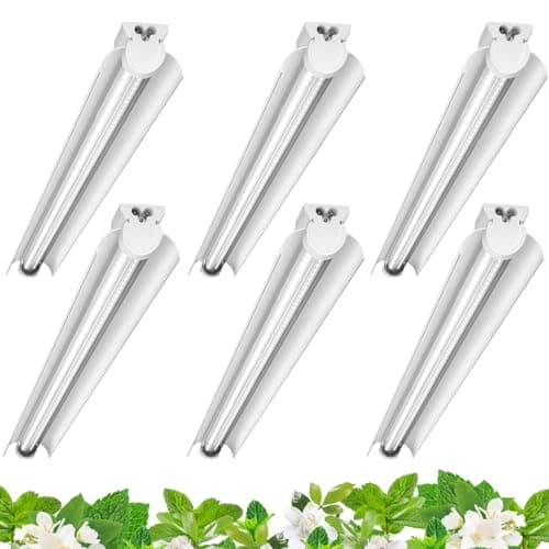 Barrina Grow Lights for Indoor Plants 3FT 5000K Daylight White Full Spectrum Plant Lights 180W6 x 30W 1000W Equivalent T8 Grow Light Bulbs LED Grow Light Strips Linkable Design 6Pack
