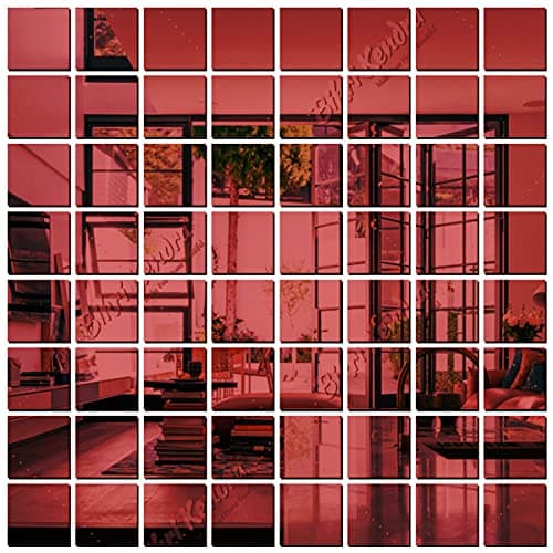 Bikri Kendra - Big Square Brown 60-3D Acrylic Decorative Mirror Murals Wall Stickers