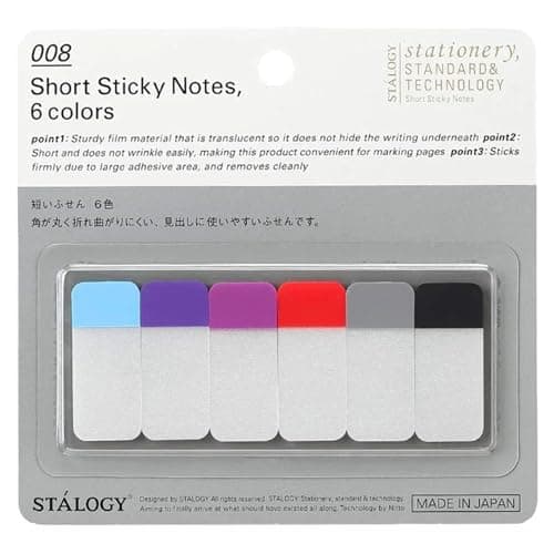 Short Sticky Flags, 6 Colors by Stalogy