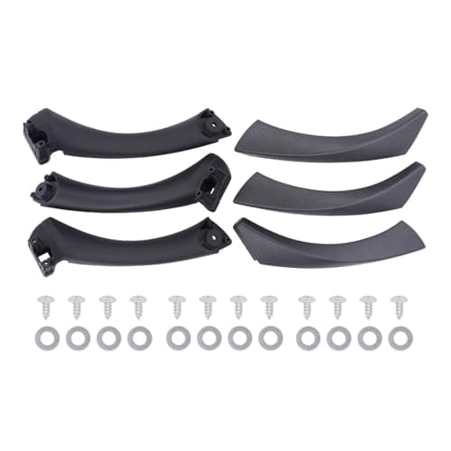 NewYall Black Interior Door Panel Handle Pull with Outer Trim Cover for BMW E90 E91 E92 E93 3 Series 320 323 325 328 330 335 Rear Left and Front Rear Right Side