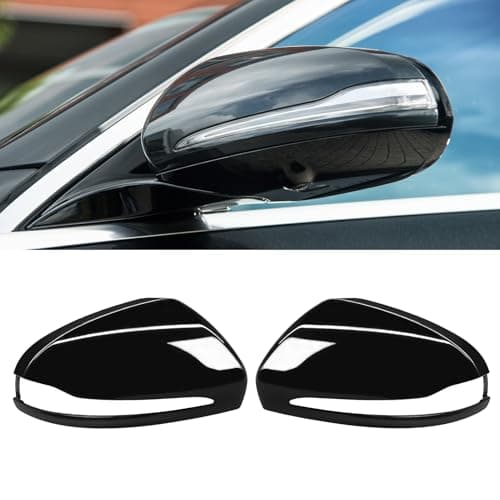 Jaronx Compatible with Mercedes Benz Mirror Cover Replacement C Class W205/E Class W213/S Class W222/GLC X253, Left Driver and Right Side Clip-on Rearview Mirror Caps for Mercedes (Glossy Black)