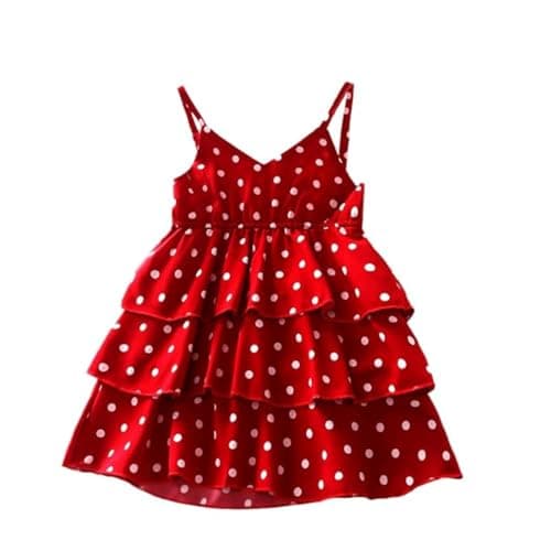 Niren Enterprise New RCB Frock Dress with Three Attractive Color for Kids Girl 1 to 7 Years (Red, 6 No.)