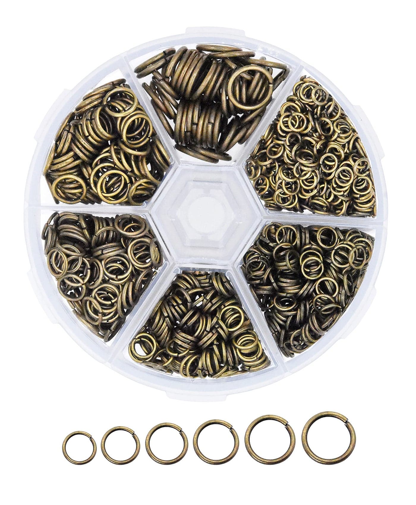 Mandala Crafts Assorted Antique Brass Jump Rings Jewelry Findings Metal O Rings for Jewelry Making Supplies 1250 4mm to 10mm Small Open Jump Rings Kit for Necklace Earring