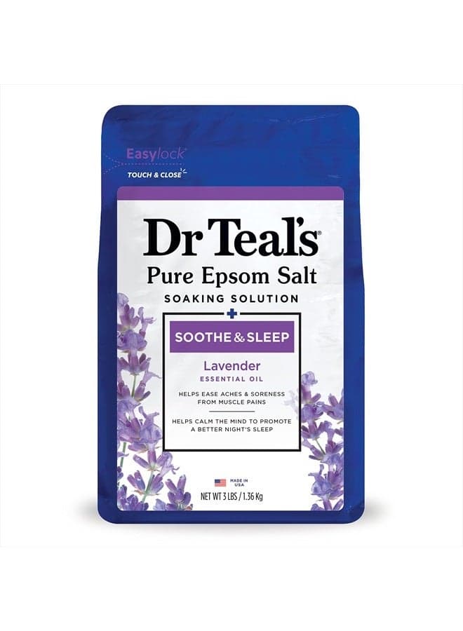 Epsom Salt Soaking Solution, Soothe & Sleep, Lavender, 3lbs (Packaging May Vary)