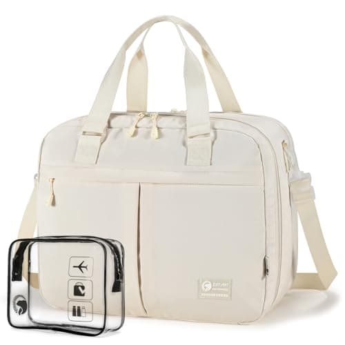 COSCOOA 18x14x8 inches Ttravel Duffel Bag for Spirit Frontier Airlines Personal Item Bag 32L Travel Duffel Bag Large Overnight Weekender Bags for Gym Business Trips Sports and HospitalBeige