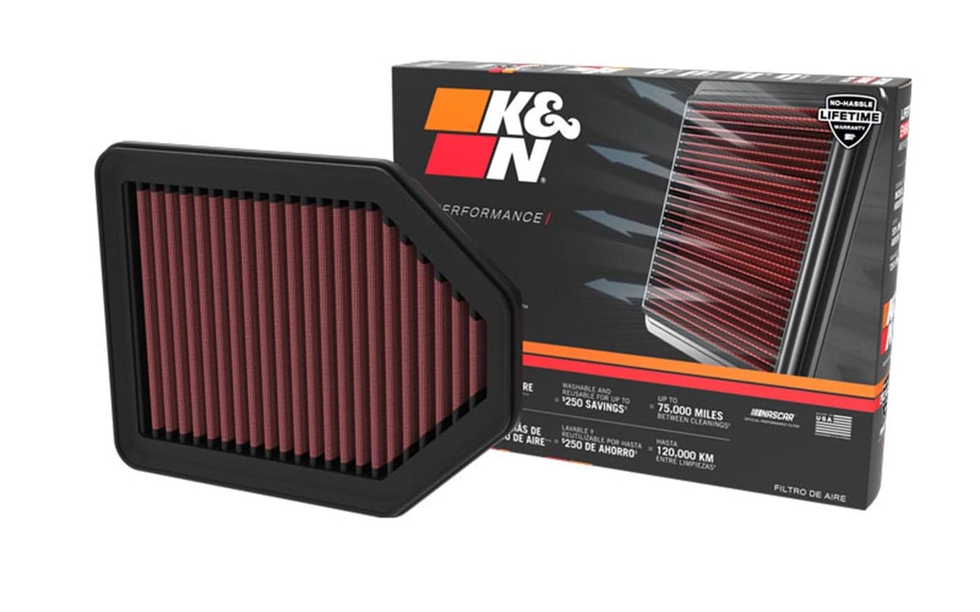 K&N Engine Air Filter: Reusable, Clean Every 75,000 Miles, Washable, Premium, Replacement Car Air Filter: Compatible with 2021-2022 GENESIS G80, 33-5113