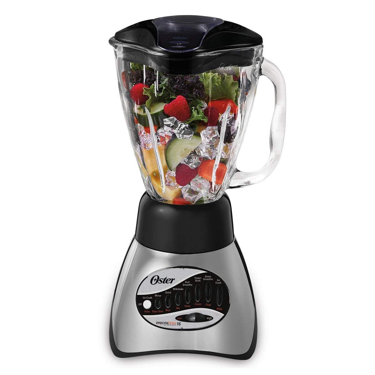 Oster Classic Series 16Speed Blender with 5Cup Glass Jar Countertop Kitchen Blender Brushed Nickel