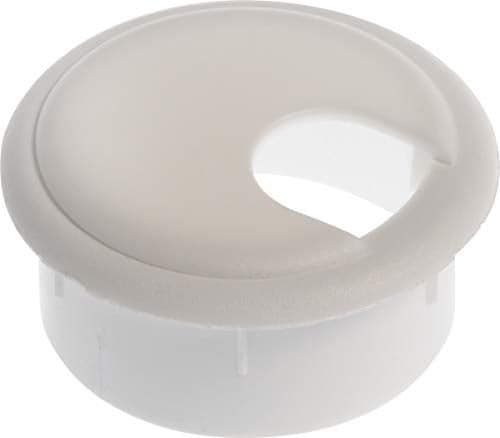 Hillman White Capped Computer Desk Grommet (Fits a 2-1/2" Hole)