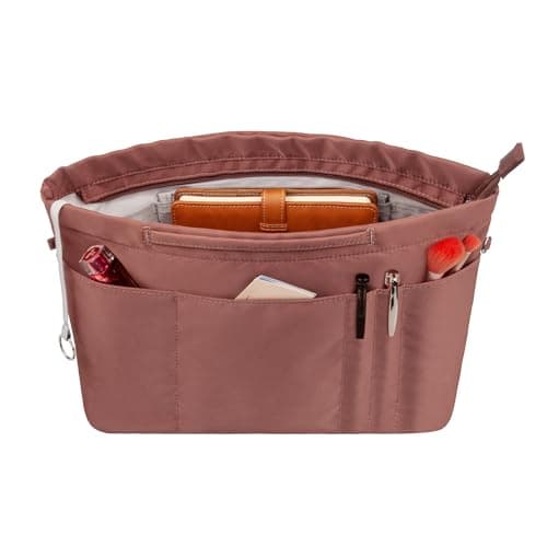 Vercord Purse Insert Organizers for Tote Handbag Bag in Bag with Zipper Liner Bag Organizer for Women 14 pockets