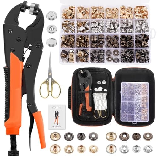 Heavy Duty Snap Fastener Tool – 100 PCS 15mm Snap Button kit with Pliers for Metal Snaps Snap Repair Kit, Repairing Boat Covers, Canvas, Fabric, Tarps