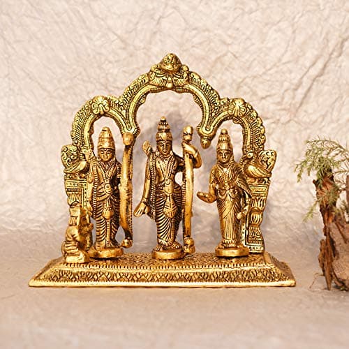 Jaipur ACE Metal Ram Darbar Murti | Lord Ram Sita Laxman Hanuman Idol | Hindu Puja Room & Mandir Statue | Decorative Ram Parivar Murti for Home, Office & Festive Gifting