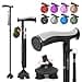 BeneCane Walking Cane for Men Women Walking Stick for Seniors Folding Canes Quad Cane Adjustable Lightweight Sturdy Collapsible Heavy Duty with Soft TPR THandle and Travel Bag