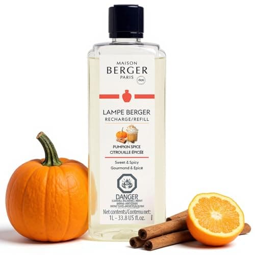 MAISON BERGER Pumpkin Spice – Home Fragrance Refill, 1L (33.8 Fluid Ounces) Warm Autumn Aroma – Air Purifier for Lampe Berger Diffuser – 160 Hrs of Cozy Seasonal Scent