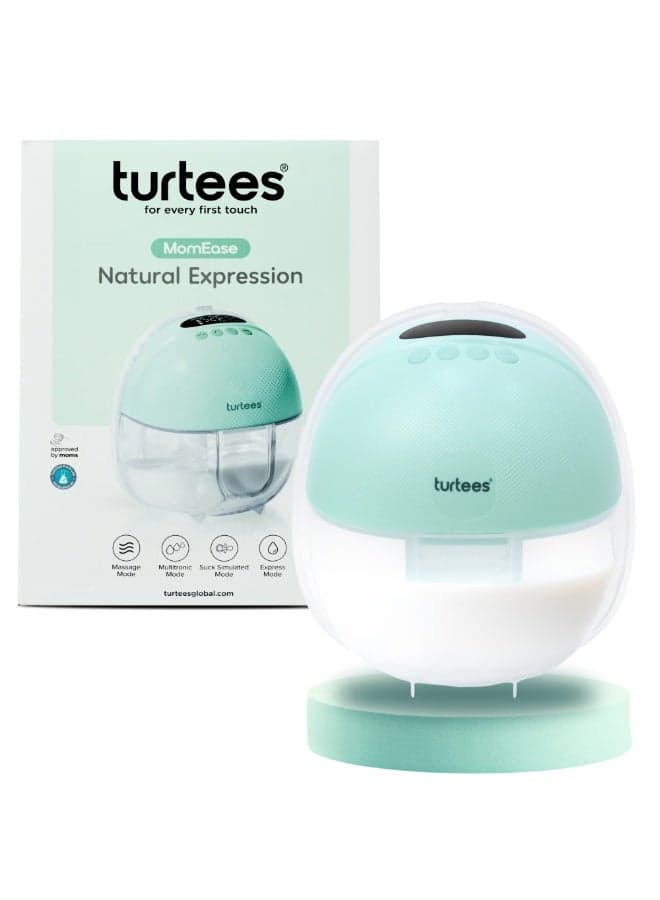 Turtees Wearable Electric Breast Pump for Mothers | Hands-Free In-Bra Milk Expression | Natural Suction with Massage, Multitronic & Express Modes | USB Rechargeable, Portable & Quiet