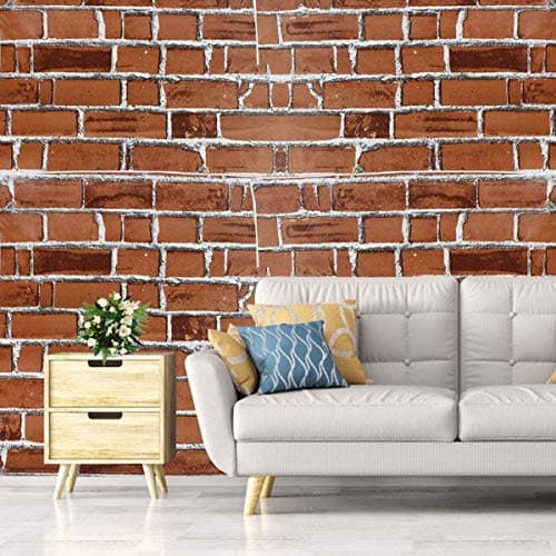 Eurotex Self-Adhesive Wallpaper Peel and Stick Decorative Brick Design Wall Covering 45cm X 6Mtr (PVC, Roll 29 Sqft, Chocolate/Brown)