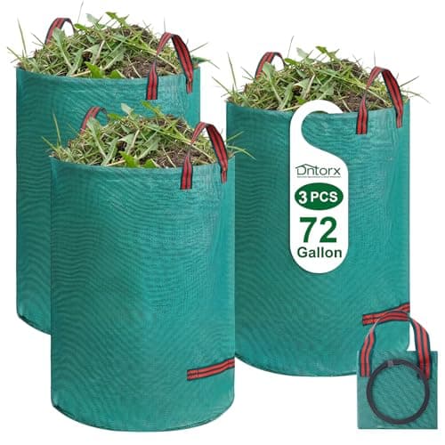 Dntorx 72 Gallons Leaf Bags Lawn Bags 3 Packs Reusable Yard Waste Bags With Reinforced Handles Collapsible Garden bag For LeavesGrassStorm DebrisConstruction Waste StandableFoldable