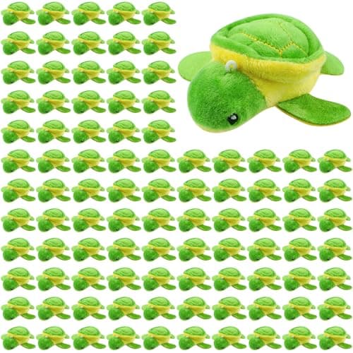 Sotiff Mini Turtle Christmas Stuffed Gifts Bulk 32 Inch Cute Small Turtle Animal Plush Emotional Positive for Xmas Kids Adult Birthday Sea Animal Ocean Party Decor100 Pcs