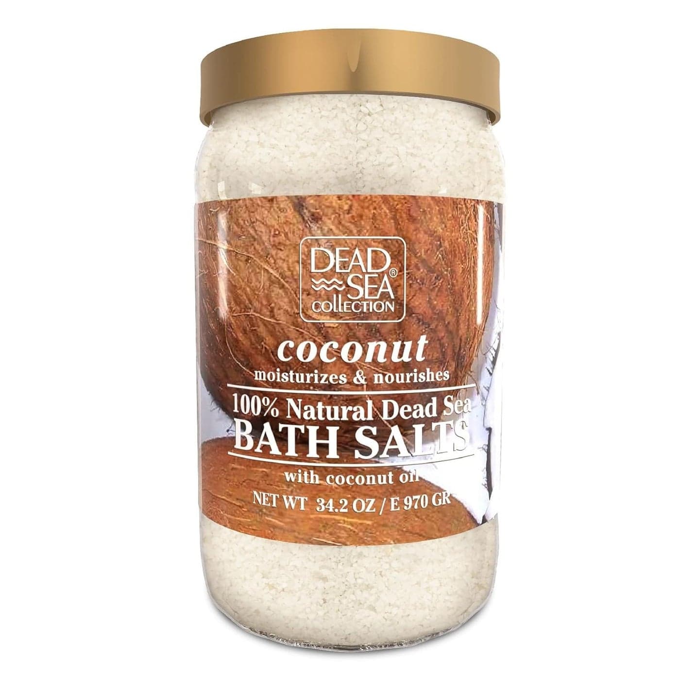 Dead Sea Collection Bath Salts with Coconut – Pure Dead Sea Salt and Coconut Oil - Nourishing Soothing and Relaxing Skin and Muscle – 34.2 Oz