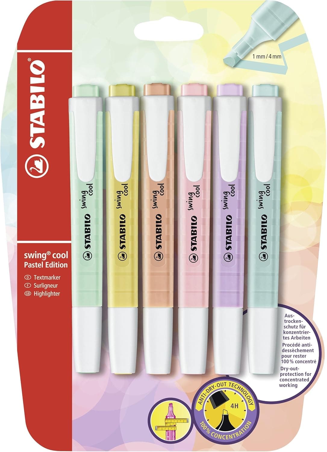 STABILO Highlighter swing cool Pastel Pack of 6 Assorted Colours