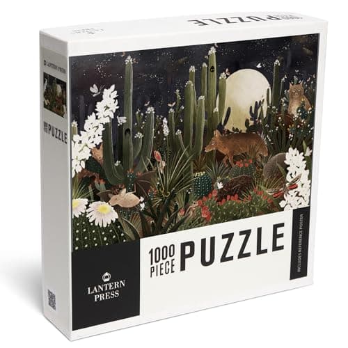 Lantern Press Desert After Dark 1000 Piece Jigsaw Puzzle for Adults Made in USA with Reference Poster