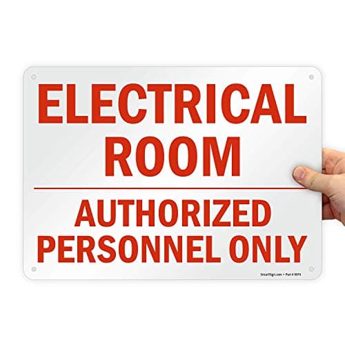 SmartSign - U9-1312-NP_10x14 "Electrical Room - Authorized Personnel Only" Sign | 10" x 14" Plastic Red on White