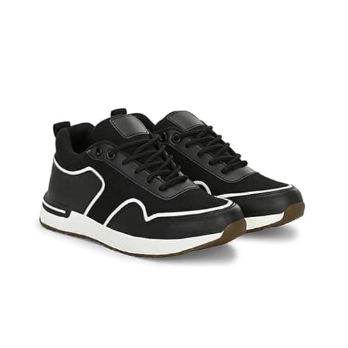STANPHORD Women's Flora Black Sneakers_5 UK (WTPLR 3005)